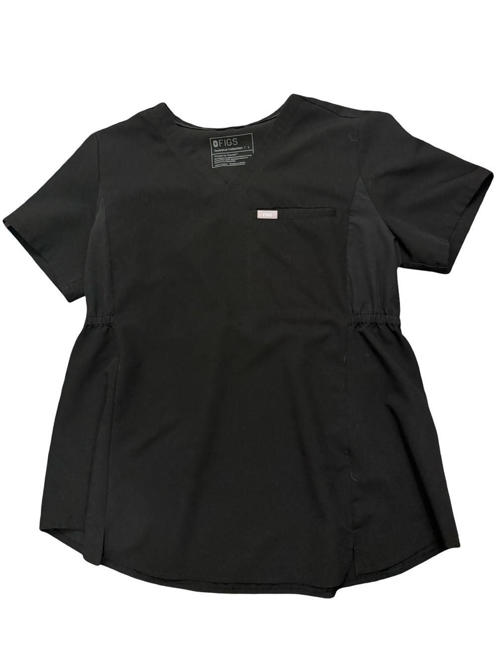 FIGS Women's Black V-Neck Scrub Top